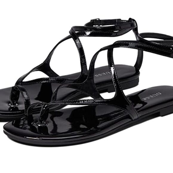 GUESS Black Nalanie Gladiator Toe Thong Sandals - Picture 8 of 8